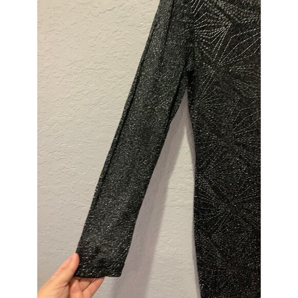 VENUS Black Bodycon Cocktail Party Nightlife Shimmer Dress Size M - Picture 3 of 7